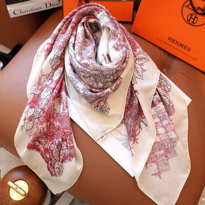 SCARF 140 IN ROSE PINK SILK