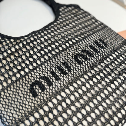 Miu' beach tote bag black canvas