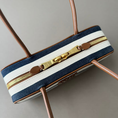 Miumiu large shoulder bag striped canvas