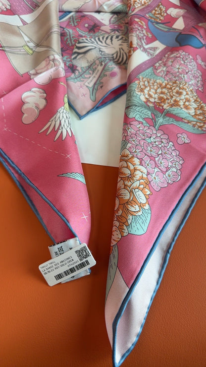 HM 26s 90 Scarf Pink Colorful Mulberry Silk 153388