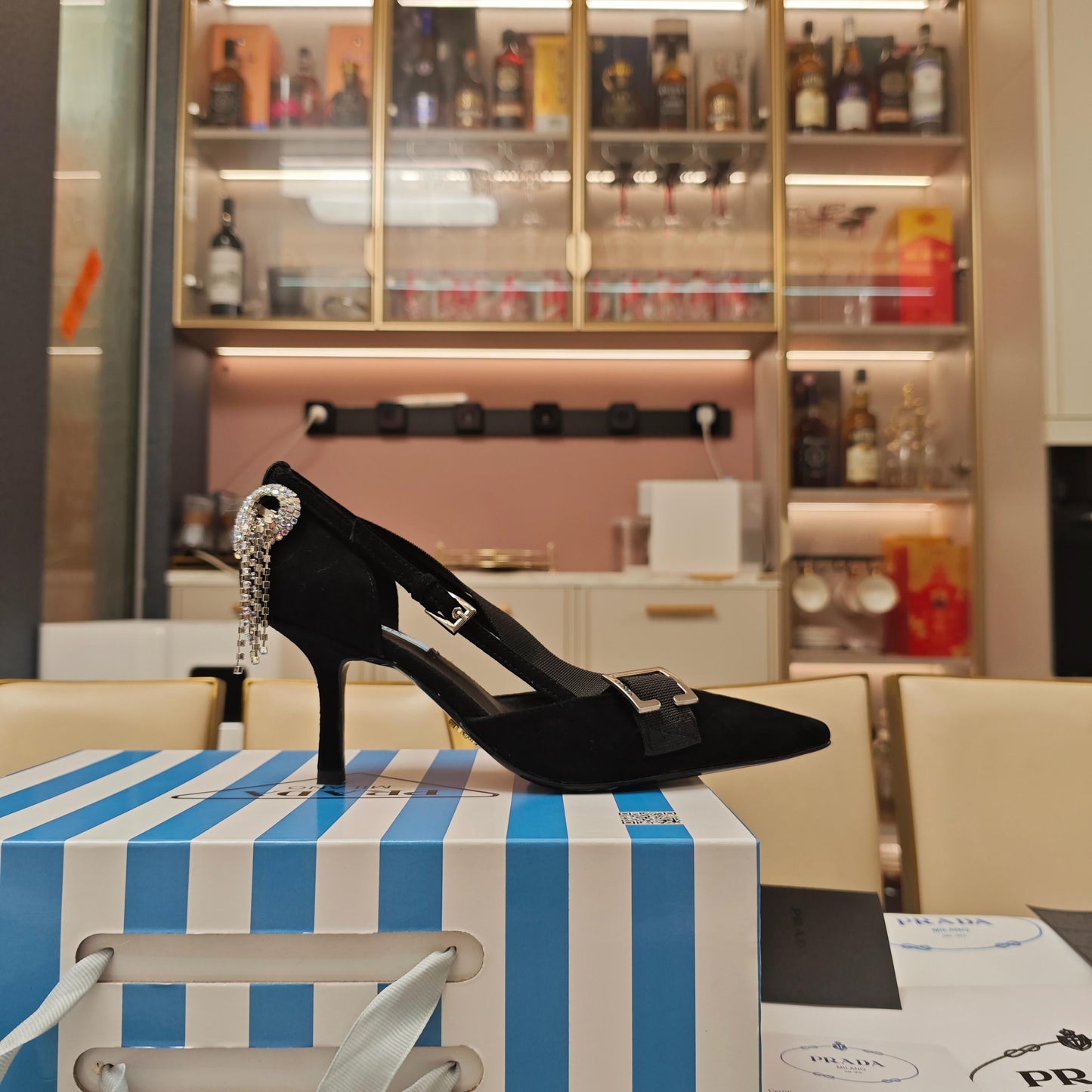 PRA 26S High Heel Pump 70 Black Velvet 630562