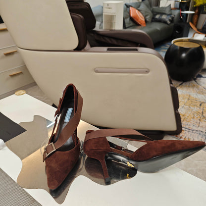 PRA 26S High Heel Pump 70 Brown Velvet 630563