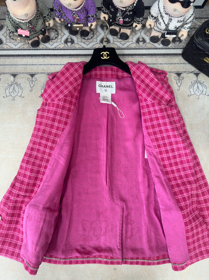 CC  Tweed Jacket Dack Pink Cotton 251875