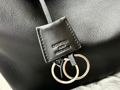 Balenciaga Medium Rodeo Bag 35 Black Calfskin Sliver Hardware