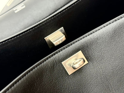 Balenciaga Large Rodeo Bag 40 Black Calfskin Sliver Hardware