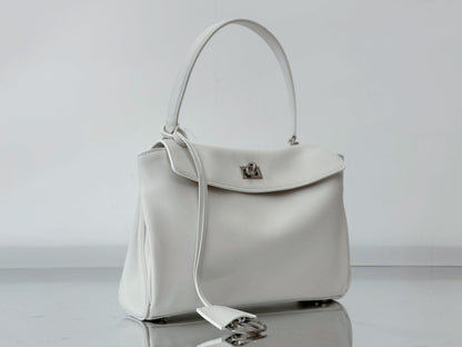 Balenciaga Small Bag 29 White Calfskin Sliver Hardware