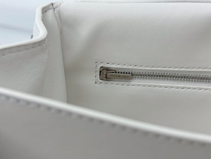 Balenciaga Small Bag 29 White Calfskin Sliver Hardware