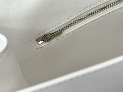 Balenciaga Medium Bag 35 White Calfskin Sliver Hardware