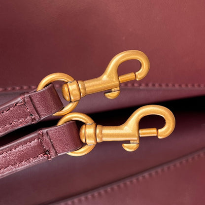 Balenciaga Mini Bag 22 Burgyndy Calfskin Gold Hardware