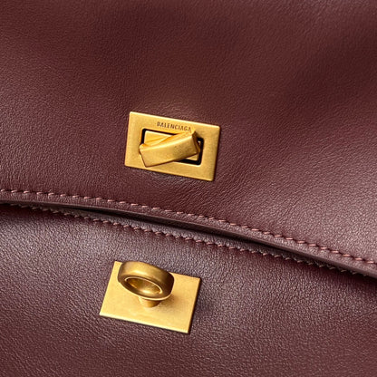 Balenciaga Large Bag 40 Burgyndy Calfskin Gold Hardware