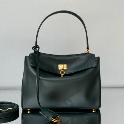 Balenciaga Small Bag 29 Dark Green Calfskin Gold Hardware