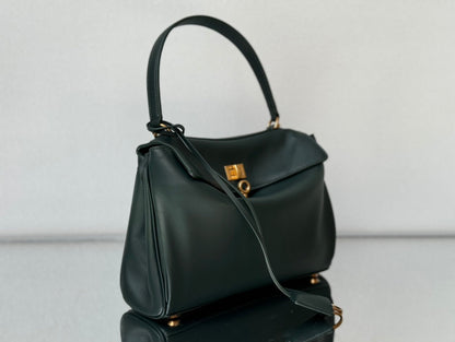 Balenciaga Small Bag 29 Dark Green Calfskin Gold Hardware