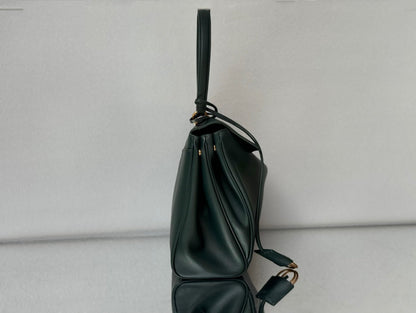 Balenciaga Medium Bag 35 Dark Green Calfskin Gold Hardware