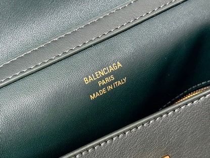 Balenciaga Medium Bag 35 Dark Green Calfskin Gold Hardware