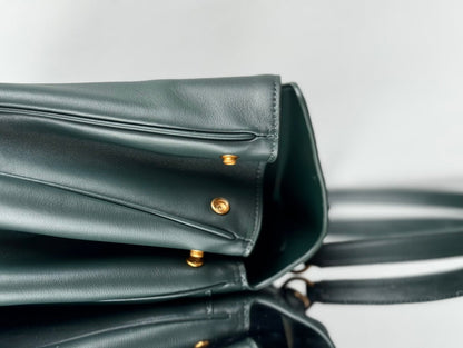Balenciaga Large Bag 40 Dark Green Calfskin Gold Hardware