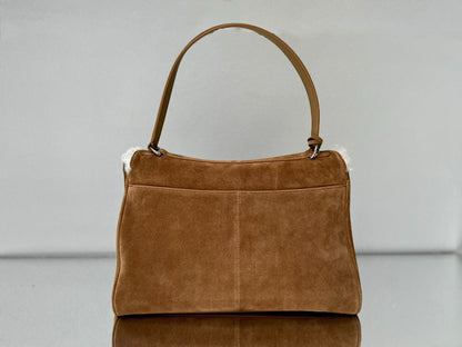 Balenciaga Small Rodeo Bag 40 Brown Suede Sliver Hardware