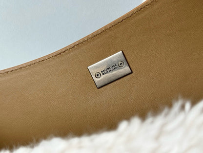 Balenciaga Small Rodeo Bag 40 Brown Suede Sliver Hardware