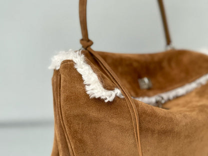 Balenciaga Small Rodeo Bag 40 Brown Suede Sliver Hardware