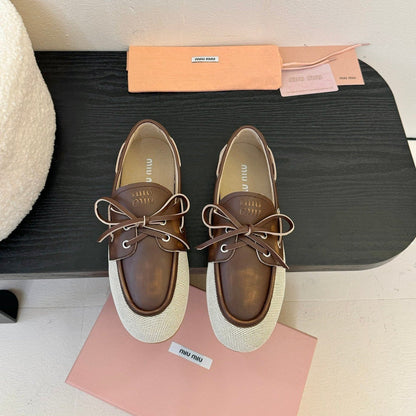 Miu 25C Loafers Brown Leather 235814