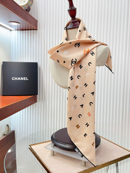CC Square Scarf 90 CM In Beige Silk 167945