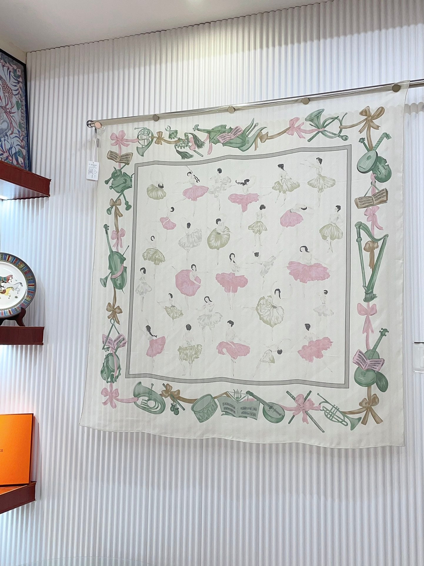 Scarf 110 CM In White Colorful Voile Silk 193825