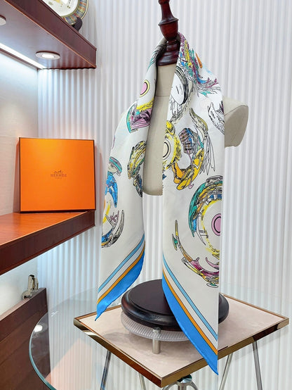 Les Anamorphoses Scarf 90 CM In Colorful Silk Twill 199756