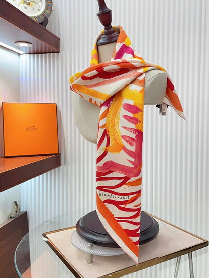 Le Cavalier A La Trompette Scarf 90 CM In Colorful Silk 208589