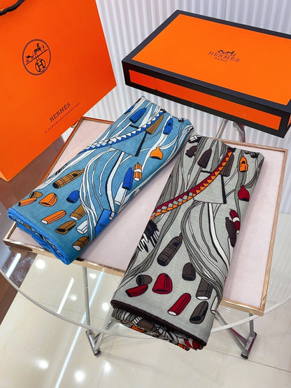 Wild Rhythm Scarf 140 CM In Colorful Cashmere Silk 213699