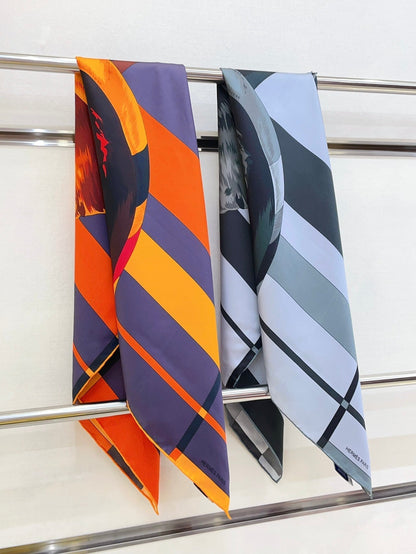 Rocabar De Rire Scarf 90 CM In Colorful Silk Twill 246405