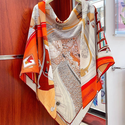 Mystere Au 24 Scarf 135 CM In Colorful Cashmere And Silk 247638