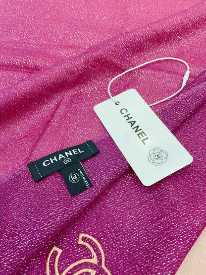 CC Scarf 200 CM In Dark Pink Mix Light Pink Linen Fabric 249937