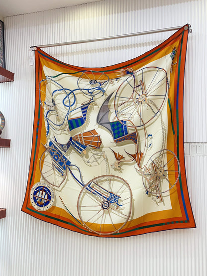 Voitures En Equilibre Scarf 140 CM In Colorful Cashmere And Silk 265385