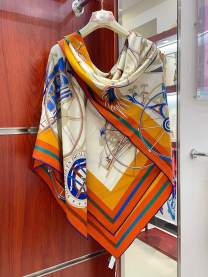Voitures En Equilibre Scarf 140 CM In Colorful Cashmere And Silk 265385