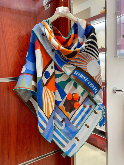 Parade en Fanfare Scarf 140 CM Colorful Cashmere And Silk 325968