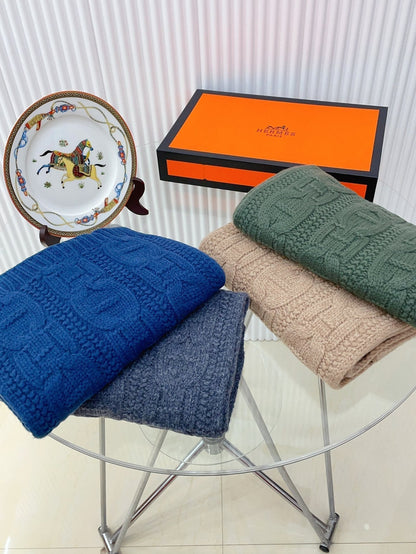 Faubourg Muffler Scarf 170 CM Beige Cashmere Handwoven 356201