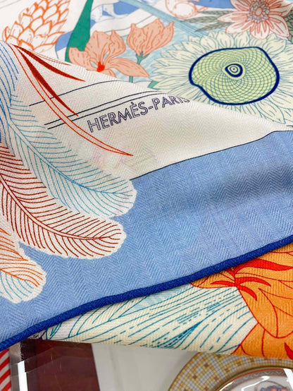 PRECIOUS PARADISE SCARF 135 CM IN COLORFUL CASHMERE AND SILK 379791
