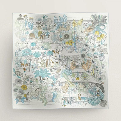 PRECIOUS PARADISE SCARF 135 CM IN COLORFUL CASHMERE AND SILK 379792