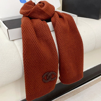 CC Scarf 190 CM In Earthy Orange Red Cashmere  393186