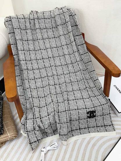CC Scarf 180 CM In Grey With Black Stripes Cashmere 415180