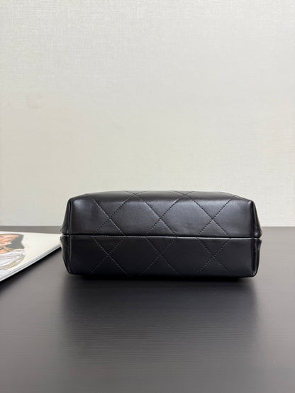 Chanel 2026 Hippie Hobo Bag 32cm Black Calfskin