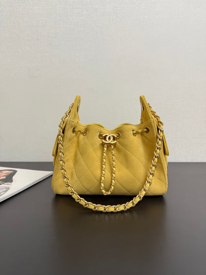 Chanel 2026 Hobo Bag 22cm Yellow Suede