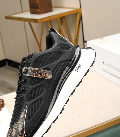 CD RUNNER SNEAKER BLACK AND DUSTY ROSE CALFSKIN