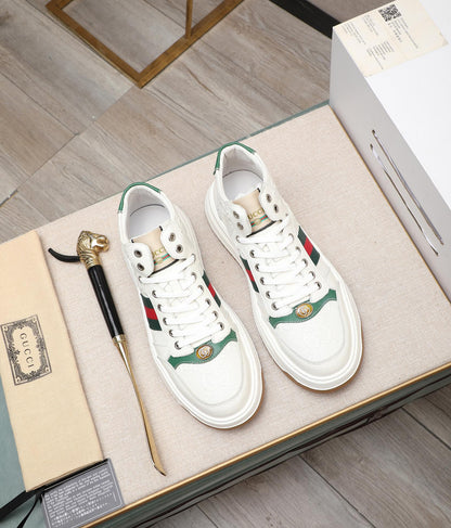 GG Men's Screener Sneaker White Cowhide 440159