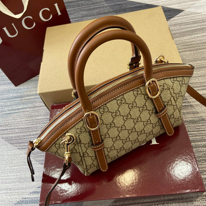 GG Padlock 31 Bag Beige Brown Canvas Leather 339644