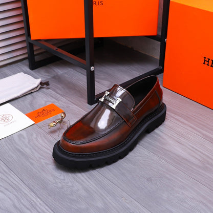 HM GREGOIRE LOAFER GLOSSY WINE CALFSKIN