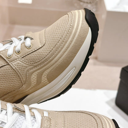 Women's Beige Cream Sneaker Breathable mesh