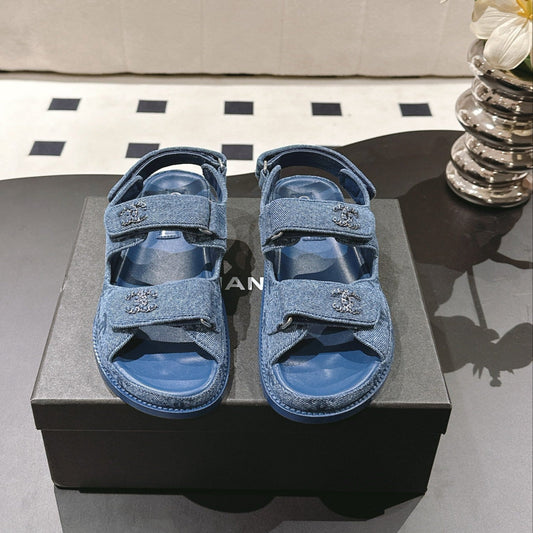CC 25 Dad Deals Sandals Demin Blue Demin Fabric 237563