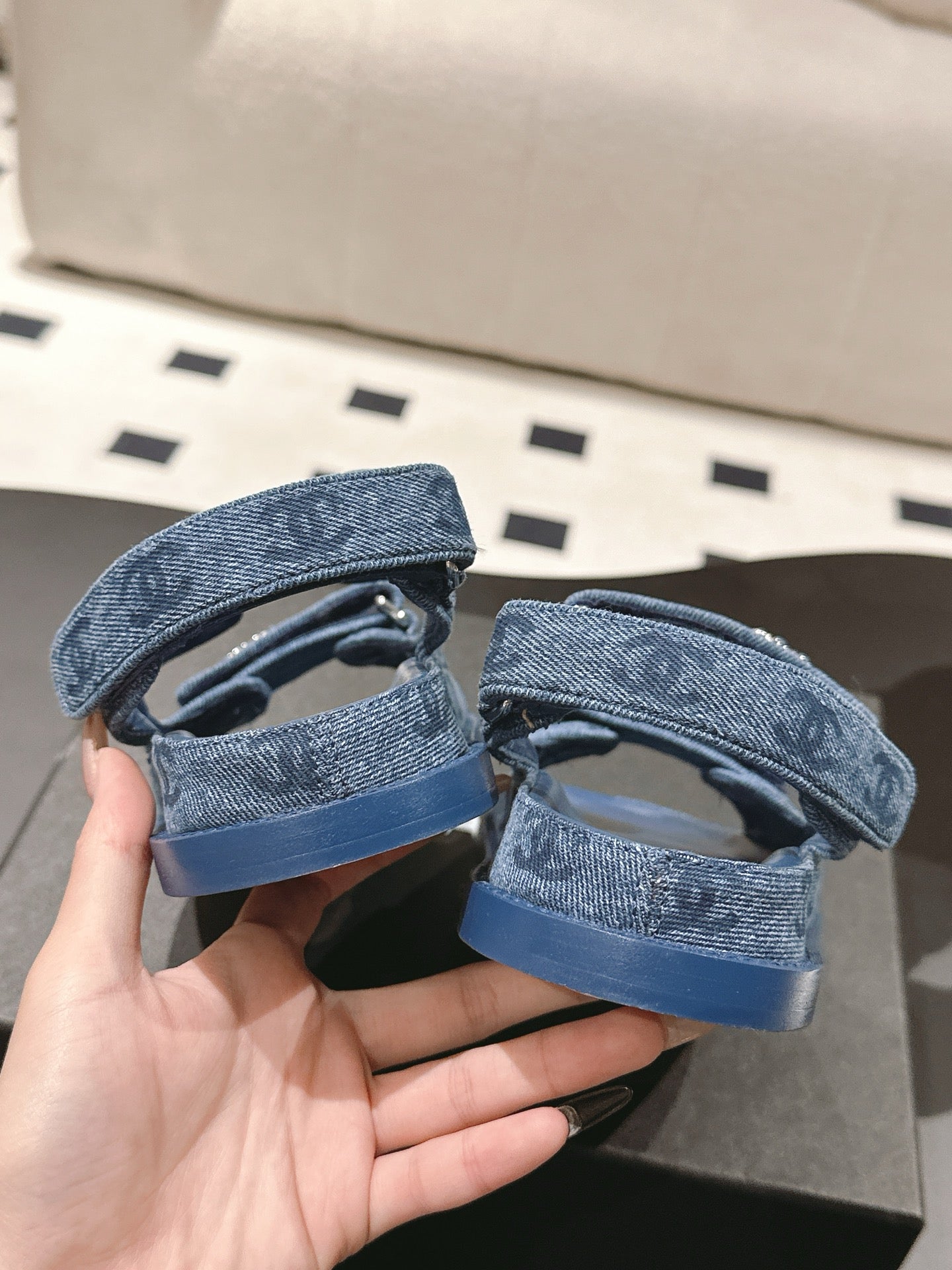 CC 25 Dad Deals Sandals Demin Blue Demin Fabric 237563