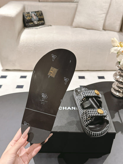CC 25 Dad Sandal Mule Black mix White Fabric 237576