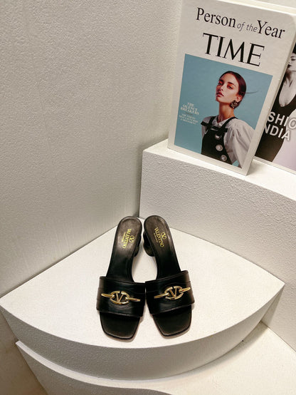 VT Leather Mules Black Cowhide 292867
